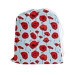 Poppies Flowers Red Seamless Pattern Drawstring Pouch (2XL)