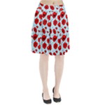 Poppies Flowers Red Seamless Pattern Pleated Skirt