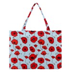 Poppies Flowers Red Seamless Pattern Medium Tote Bag