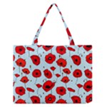 Poppies Flowers Red Seamless Pattern Zipper Medium Tote Bag