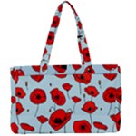Poppies Flowers Red Seamless Pattern Canvas Work Bag