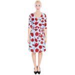 Poppies Flowers Red Seamless Pattern Wrap Up Cocktail Dress