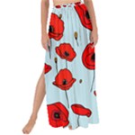 Poppies Flowers Red Seamless Pattern Maxi Chiffon Tie-Up Sarong