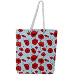 Poppies Flowers Red Seamless Pattern Full Print Rope Handle Tote (Large)