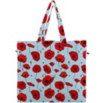 Poppies Flowers Red Seamless Pattern Canvas Travel Bag