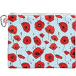Poppies Flowers Red Seamless Pattern Canvas Cosmetic Bag (XXXL)