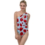 Poppies Flowers Red Seamless Pattern To One Side Swimsuit