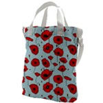 Poppies Flowers Red Seamless Pattern Canvas Messenger Bag