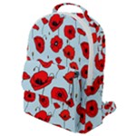 Poppies Flowers Red Seamless Pattern Flap Pocket Backpack (Small)