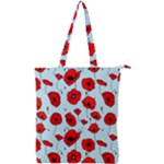 Poppies Flowers Red Seamless Pattern Double Zip Up Tote Bag