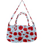 Poppies Flowers Red Seamless Pattern Removable Strap Handbag