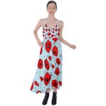 Poppies Flowers Red Seamless Pattern Tie Back Maxi Dress