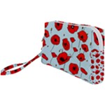 Poppies Flowers Red Seamless Pattern Wristlet Pouch Bag (Small)