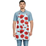 Poppies Flowers Red Seamless Pattern Kitchen Apron