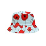 Poppies Flowers Red Seamless Pattern Inside Out Bucket Hat (Kids)