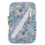 Floral Background Wallpaper Flowers Bouquet Leaves Herbarium Seamless Flora Bloom Belt Pouch Bag (Small)
