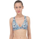 Floral Background Wallpaper Flowers Bouquet Leaves Herbarium Seamless Flora Bloom Classic Banded Bikini Top