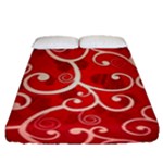 Patterns, Corazones, Texture, Red, Fitted Sheet (Queen Size)