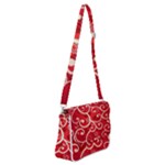 Patterns, Corazones, Texture, Red, Shoulder Bag with Back Zipper