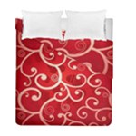 Patterns, Corazones, Texture, Red, Duvet Cover Double Side (Full/ Double Size)