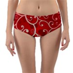Patterns, Corazones, Texture, Red, Reversible Mid-Waist Bikini Bottoms