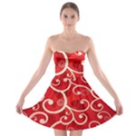 Patterns, Corazones, Texture, Red, Strapless Bra Top Dress