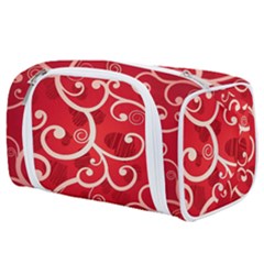 Patterns, Corazones, Texture, Red, Toiletries Pouch from ZippyPress