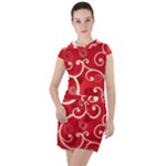 Patterns, Corazones, Texture, Red, Drawstring Hooded Dress