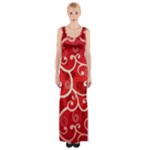 Patterns, Corazones, Texture, Red, Thigh Split Maxi Dress