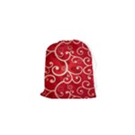 Patterns, Corazones, Texture, Red, Drawstring Pouch (XS)