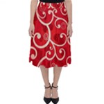 Patterns, Corazones, Texture, Red, Classic Midi Skirt
