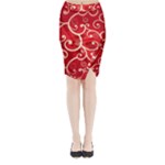 Patterns, Corazones, Texture, Red, Midi Wrap Pencil Skirt