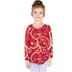 Patterns, Corazones, Texture, Red, Kids  Long Sleeve T-Shirt
