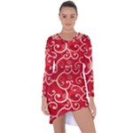 Patterns, Corazones, Texture, Red, Asymmetric Cut-Out Shift Dress