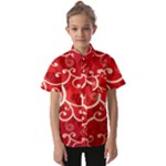 Patterns, Corazones, Texture, Red, Kids  Short Sleeve Shirt