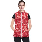 Patterns, Corazones, Texture, Red, Women s Puffer Vest