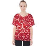 Patterns, Corazones, Texture, Red, V-Neck Dolman Drape Top
