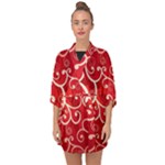 Patterns, Corazones, Texture, Red, Half Sleeve Chiffon Kimono
