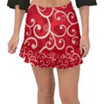 Patterns, Corazones, Texture, Red, Fishtail Mini Chiffon Skirt