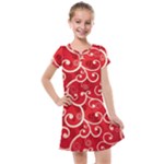 Patterns, Corazones, Texture, Red, Kids  Cross Web Dress