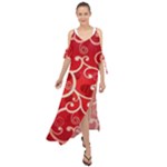 Patterns, Corazones, Texture, Red, Maxi Chiffon Cover Up Dress