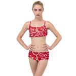 Patterns, Corazones, Texture, Red, Layered Top Bikini Set