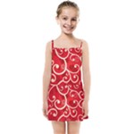 Patterns, Corazones, Texture, Red, Kids  Summer Sun Dress