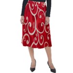 Patterns, Corazones, Texture, Red, Classic Velour Midi Skirt 