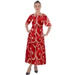 Patterns, Corazones, Texture, Red, Shoulder Straps Boho Maxi Dress 