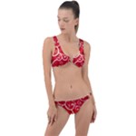 Patterns, Corazones, Texture, Red, Ring Detail Crop Bikini Set