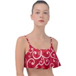 Patterns, Corazones, Texture, Red, Frill Bikini Top