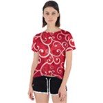 Patterns, Corazones, Texture, Red, Open Back Sport T-Shirt