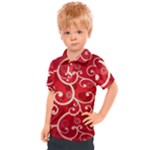 Patterns, Corazones, Texture, Red, Kids  Polo T-Shirt