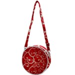 Patterns, Corazones, Texture, Red, Crossbody Circle Bag